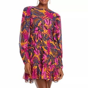 Farm Rio Fruit Dream Pleated Tiered Mini Dress Size S NWT